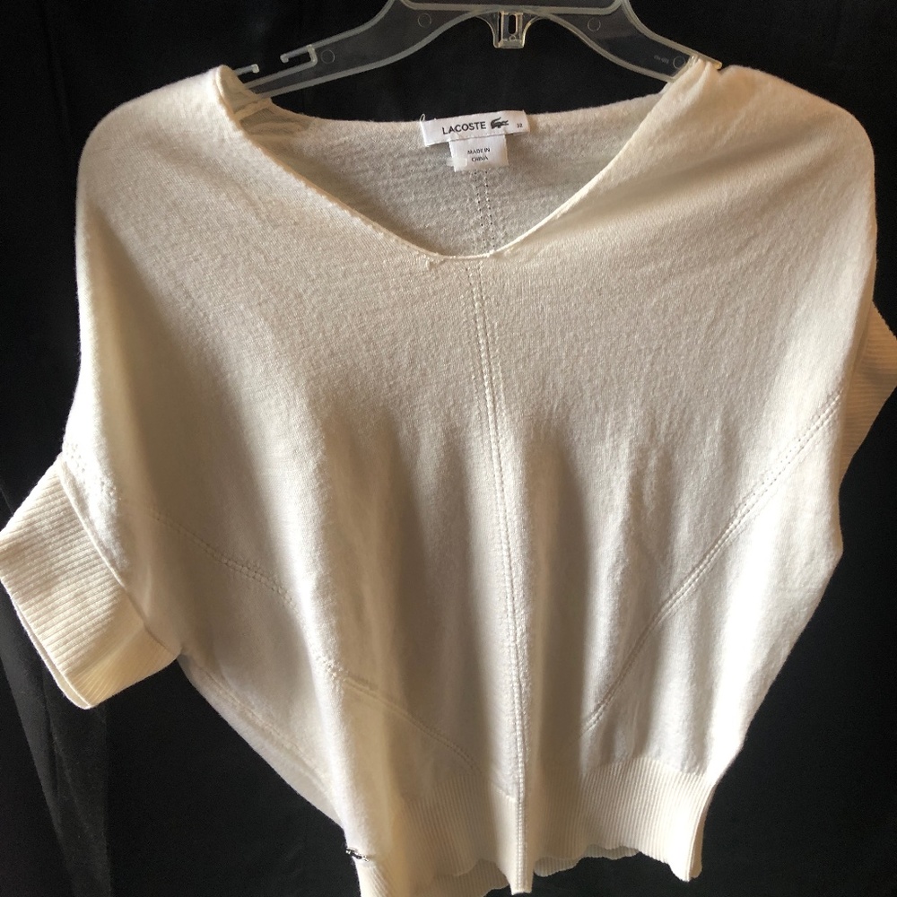 Lacoste Cream Merino Wool Sweater